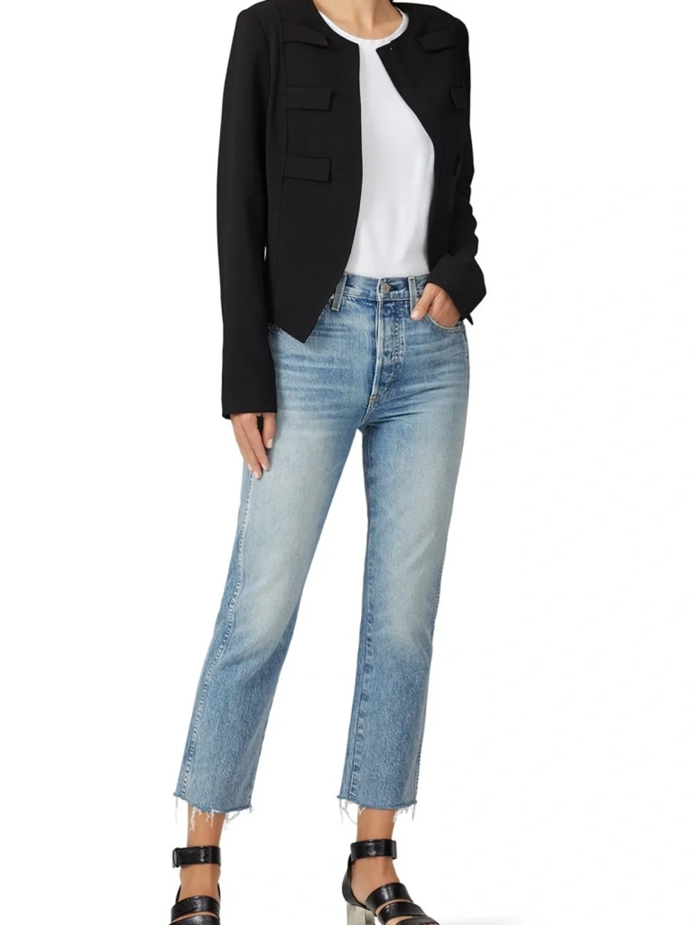 Derek Lam 10 Crosby Black Military Blazer - Picture 3 of 6